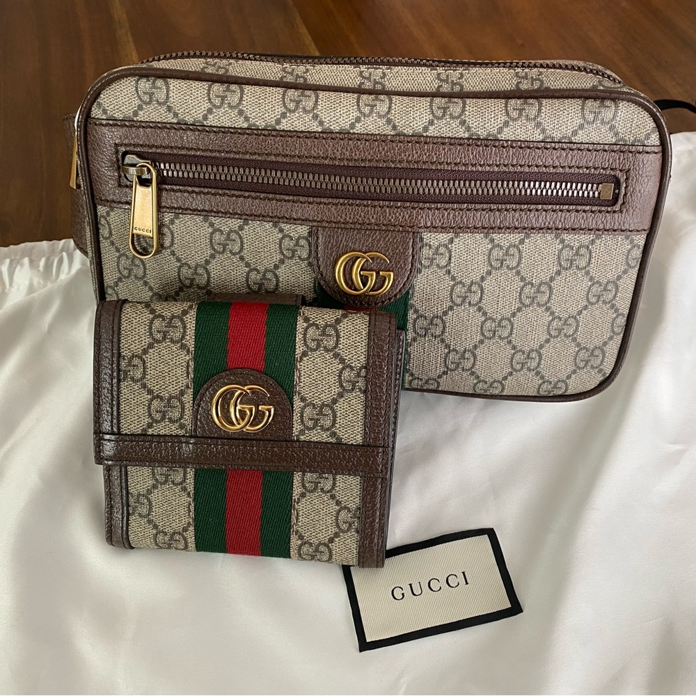 Gucci Ophidia GG Belt Bag and Wallet